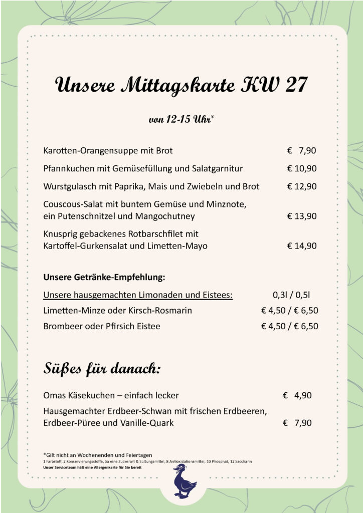 Mittagskarte KW 27