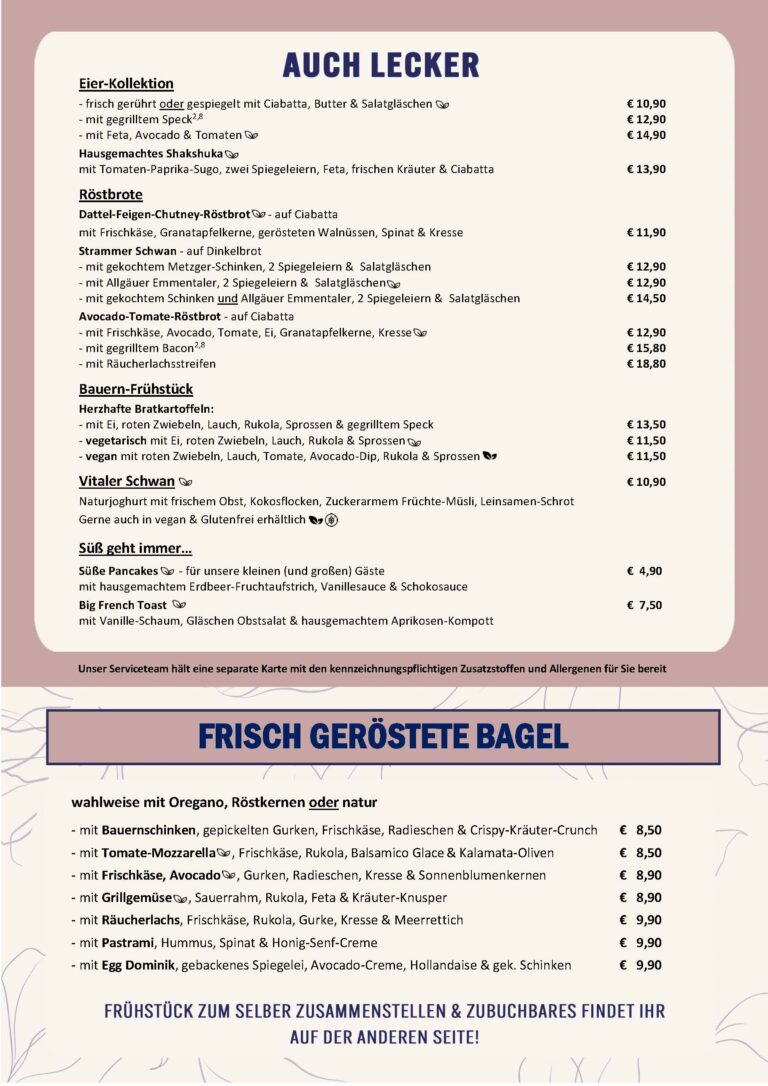 Frühstückskarte in Neuss