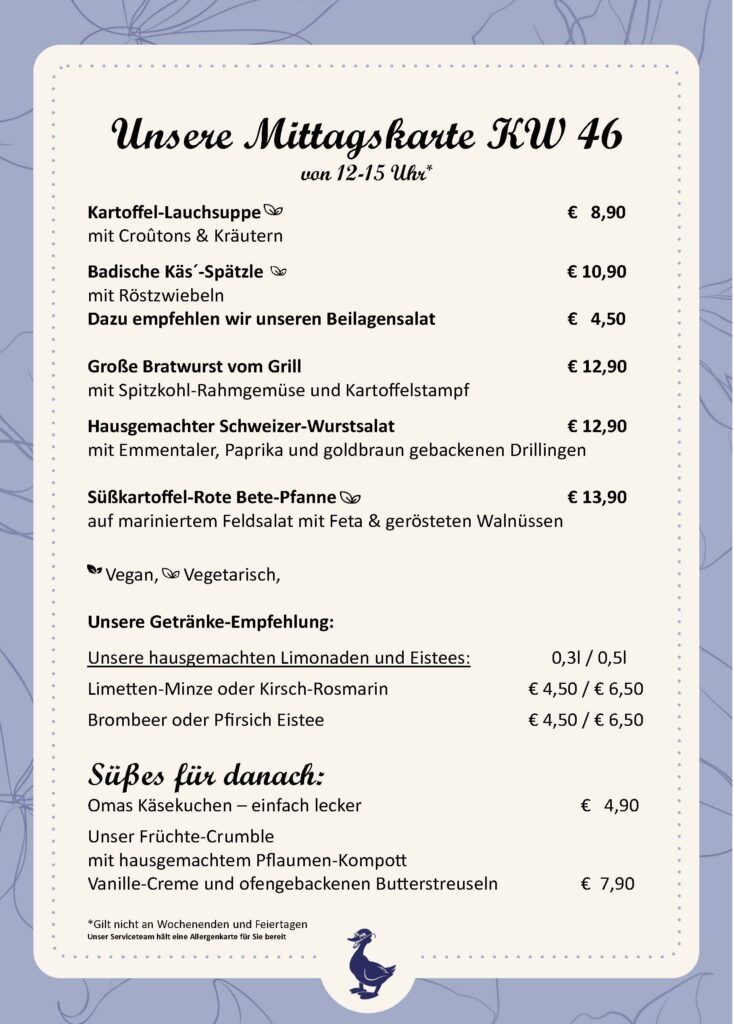 Mittagskarte KW 46